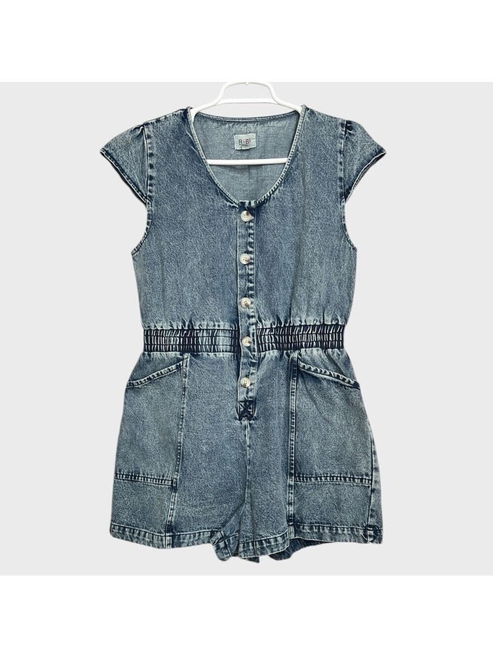 Vintage Bibi One Piece Denim Romper 90s Y2K Shorts Pantsuit Jumper Small Medium